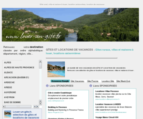 louer-un-gite.fr: Gîte rural, villa et maison à louer, location saisonnière, location de vacances , 1 2 3 4 5 6 7 8 9 10 personnes
LE GUIDE DE VOS VACANCES EN GÎTE ET LOCATION DE VACANCES
Retrouvez une sélection de gîtes et locations de vacance, villas et maisons à louer, locations de vacances
<meta name=