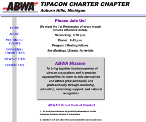 tipacon-abwa.org: ABWA Tipacon Charter Chapter
ABWA Tipacon Charter Chapter is located in Auburn Hills, Michigan. We are a chapter of the American Business Women's Association.