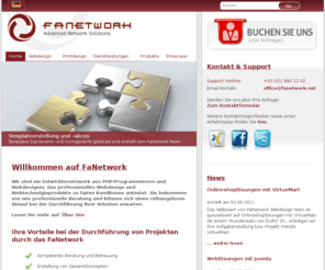 fanetwork.org: Webdesign Printdesign Onlineshop Lösungen von
Qualifizierte Fachleute sind bei uns am Werk bei der Programmierung Ihrer Webseite oder Webanwendung. Nutzen Sie die Gelegenheit sich bei uns kostenlos beraten zu lassen.