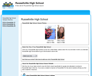 russellvillehighschool.org: Russellville High School
Russellville High School is a high school website for alumni. Russellville High provides school news, reunion and graduation information, alumni listings and more for former students and faculty of Russellville High School