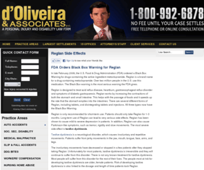 tardivedyskinesialawsuit.com: Reglan Side Effects - Personal Injury Attorney Law Firm
Side Effects of Reglan – Information from the Law Firm of d’Oliveira & Associates – A Personal Injury Law Office specializing in Medical Malpractice.