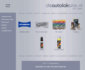 deautolaksite.nl: Autolak
Autolak in blik en spuitbus maarliefts 60.000 kleuren klaar terwijl u wacht.