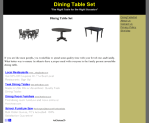 diningtableset.org: Dining Table Set - Dining Table Set
Choosing the Right Dining Table Set Can Add a Touch of Class to Any Home. Dining Table Sets Come in a Variety of Shapes and Sizes.