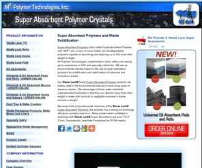 m2polymer.com: Super Absorbent Polymers, Industrial Waste Solidification and Hazardous Waste Stabilization
M2Polymer Technologies specializes in superabsorbent (super absorbent) polymers and industrial waste solidification products