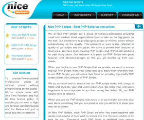 nicephpscripts.com: PHP Scripts - Job board, jobs script, faq, php news scripts
NicePHPScripts.com - Great php scripts like job board script, php jobs script, news and faq script. Cheap Search Engine optimized, theme based php scripts.