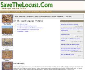 savethelocust.com: SaveTheLocust.com - Learning to live with locusts
Raising awareness of the role of locusts in the environment, to move away from fear of locust swarms. Discussing sustainable management solutions to enable locust swarms to provide environmental benefits with the survival of sustainable agricultural practices.