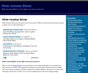 whitevenetianblinds.net: White Venetian Blinds
White Venetian Blinds: Let the Light in, but not too much of it