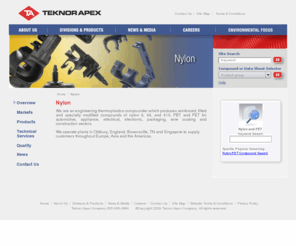 chempolymer.net: Teknor Apex
 Chem Polymer is an engineering thermoplastics compounder which produces reinforced, filled and specially modified compounds of nylon 6 and 66, acetal, PBT and PET for automotive, appliance, electrical, electronic and other applications.