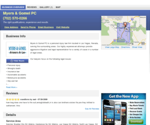 myerandgomel.com: Myers & Gomel PC | Las Vegas, NV 89146 | DexKnows.com™
Myers & Gomel PC in Las Vegas, NV 89146. Find business information, reviews, maps, coupons, driving directions and more.