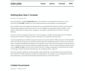 lukepike.com: Luke Pike
Luke Pike's Personal blog about programming, engineering, and other geeky stuff.