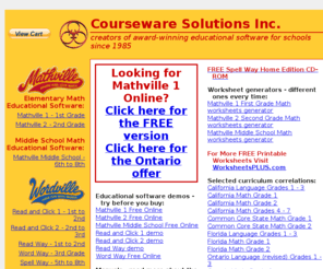 mathville.com: Mathville & Wordville - award-winning educational software by Courseware Solutions
Courseware Solutions developer's website