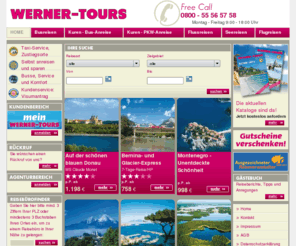 mittendrinreisen.com: WERNER-TOURS
Seit nunmehr 30 Jahren bietet WERNER-TOURS qualitativ hochwertige Reisen zu einem guten Preis-Leistungs-Verhältnis. Ob es interessante Flusskreuzfahrten, erlebnisreiche Seereisen, erholsame Kurreisen, vielseitige Rund- und Erlebnisreisen oder begleitete Flugreisen sind - für jeden Geschmack ist die passende Reise im Programm. Zum Leistungsumfang gehören üblicherweise der Taxiservice ab/bis Haustür, ausgesuchte Hotels bzw. Schiffe, Reiseleitung, Halb- oder Vollpension und das Programm vor Ort. Für seine herausragenden und kompetenten Leistungen wurde WERNER-TOURS vom Europäischen Tourismusinstitut (ETI) ausgezeichnet und darf den Titel „Ausgezeichneter Reiseveranstalter 2009-2011 tragen.