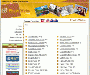 photowebs.net: A Directory of Photography Websites : PhotoWebs.net
A directory of Photography and related web sites