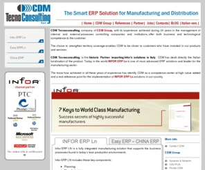 cdmerp.com: Gruppo CDM: Information Technology per le aziende
CDM Tecnoconsulting propone soluzioni avanzate nel campo dell'Information Technology, del CRM, dell'ERp e del CAD / PLM