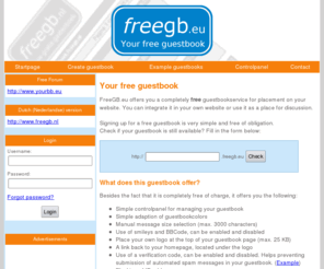 freegb.eu: FreeGB.eu - Your free guestbook
Free guestbook service - FreeGB.eu