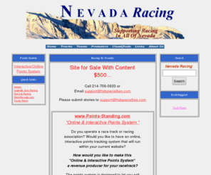 nevadaracing.com: Nevada Racing - Supporting Racing In All Of Nevada
