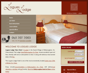 logueslodge.ie: Ballyvaughan Hotels, Hotels In Clare, Clare Hotel, Hotel Clare - Logues Lodge Hotel Ballyvaughan Co. Clare Ireland
Ballyvaughan Hotels - Logues Lodge Hotel in Clare Official Website. This Clare hotel is situated in the beautiful quaint village of ballyvaughan Co. Clare, in the heart of The Clare Burren. A family run Ballyvaughan hotel in Clare, within easy drivinjg distance of Ennis, Shannon and Galway.  The Lodge boasts wonderful open turf fires, friendly staff and an atmosphere to relax in along with delicious food served daily in the Bar. Book this hotel in Ballyvaughan Co Clare Ireland online today for best available rates, Rooms from only €40!