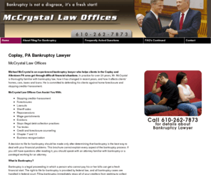 mccrystallawoffices.com: Bankruptcy Lawyer of Coplay, PA McCrystal Law Offices
McCrystal Law Offices provides experienced bankruptcy law services to Coplay & Allentown PA areas.  610-262-7873