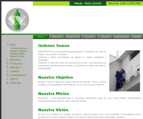 serviventasmedical.com: INICIO | SERVIVENTAS | OXIGENO MEDICINAL | PERU
 SERVIVENTAS;  Empresa peruana dedicada a la instalación de redes de oxígeno medicinal, venta y reparación de equipos medicinales, flujómetros y oxígeno para Clínicas, Hospitales y Centros de Salud.