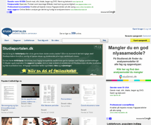 studieportalen.com: Danmarks største lektiehjælp
Den originale lektiehjælp på nettet siden 1999. Få hjælp til dine lektier i forummet, bliv inspireret af opgavebesvarelser, find vejledninger, tag multiple choice test og se videoer.