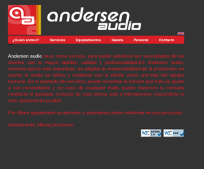 andersenaudio.com: ¿Quién somos?
audio,sonorización,fiestas,conciertos,edicion,masterización