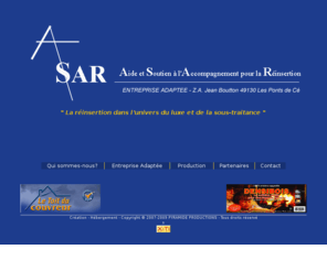 asar-ea.com: ASAR - Aide et Soutien à l'Accompagnement pour la Réinsertion - ...........
ASAR - Aide et Soutien à l'Accompagnement pour la Réinsertion - Entreprise adaptée 