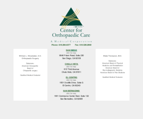 cfoctpc.com: Welcome to the Center for Orthopaedic Care, a Total Patient Care facility
The Center for Orthopaedic care integrates total patient care (TPC) concept into its practice approach for the overall  well-being of the orthopaedic patients.
