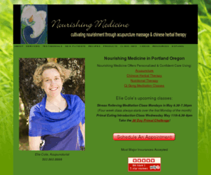 nourishthyself.com: Acupuncture, Chinese Medicine, and Massage with Nourishing Medicine
Acupuncture, Chinese Herbal Therapy, Massage, Nutrition Counseling and Qi Gong Meditation Classes with Elie Cole of Nourishing Medicine, Portland, Oregon.