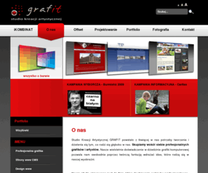 grafitstudio.pl: GRAFIT :: O nas
Świadczymy kompleksowe usługi w dziedzinie grafiki komputerowej i projektowania stron www. Oferujemy także tani druk offsetowy. Jesteśmy pełnymi zapału profesjonalistami, a świat barw nie ma przed nami tajemnic.