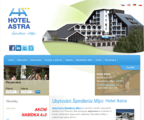 hotel-astra.cz: Ubytování Krkonoše | Ubytování Špindlerův Mlýn | Hotel Astra
Ubytování ve Špindlerově Mlýně v hotelu Astra, který nabízí komfort za dostupnou cenu. Ubytování Krkonoše.. 