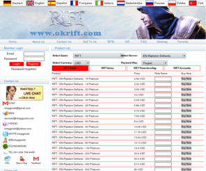 okrift4u.com: rift guide,rift platinum online,rift items,account,buy and sell rift gold,rift platinum cheap,rift money
Where you can buy and sell RIFT Gold, item, powerleveling, account,rift platinum. We provide professional services, the lowest price, fast and reliable, 24 / 7 online you can contact us at any time.
