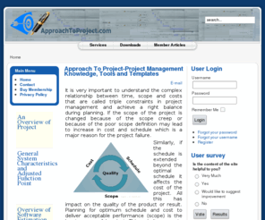 approachtoproject.com: Approach To Project-Project Management Knowledge, Tools and Templates
Approach To Project- Project Management Knowledge, Tools and Templates