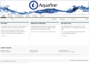 aquafineuv.com: Aquafine >  Home
Leading manufacturer of UV water disinfection systems for Industrial & Commercial industries.