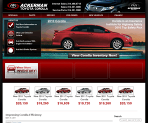 ackermantoyotacorolla.com: Ackerman Toyota St Louis | Toyota Corolla Dealer St. Louis MO
Ackerman Toyota St Louis - We Have a Huge Inventory of New and Used Toyota Corolla Cars at Ackerman Toyota in St. Louis MO