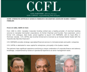 ccflcapital.com: CCFL Partners
CCFL Partners - Focus on value, build on trust.