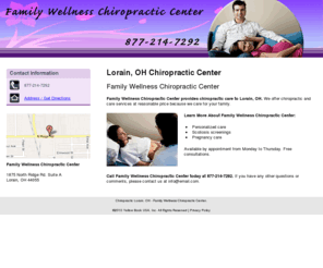 familywellnessdrbeth.com: Chiropractic Lorain, OH - Family Wellness Chiropractic Center.
Family Wellness Chiropractic Center provides chiropractic care to Lorain, OH. Personalized care. Free consultation. Call us today at 877-214-7292.