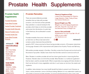 prostate-supplement.com: Prostate Remedies
There are many and varied prostate rememdies which can be used for achieving and mainting prostate health.  