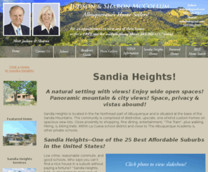sandiaheights.com: Sandia Heights Homes,Sharon and Judson McCollum,
Albuquerque Real Estate and Homes - Homes in Albuquerque's Sandia Heights area. Plus search all of Albuquerque Homes