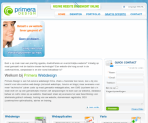 primeradesign.be: Webdesign op maat | Primera Design - Oost-Vlaanderen, Gent, Aalst
Primera Design is een full-service webdesign firma. Bij ons kan u terecht voor alle soorten web design (inclusief forums & blogs, op maat gemaakte webapplicaties, een CMS, database beheer, video op uw website, grafisch ontwerp, hosting, SEO en allerhande advies).