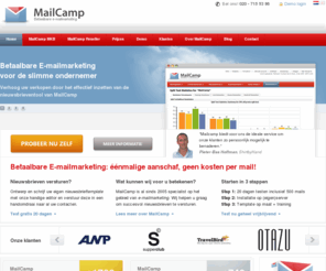 mailcamp.eu: Betaalbare E-mailmarketing » MailCamp
Nieuwsbrieventool voor de slimme ondernemer. Eenvoudig nieuwsbrieven versturen voor een eenmalige aanschafprijs, zonder kosten per mail