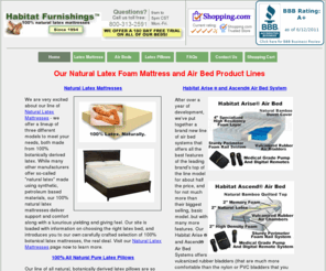 habitatfutons.com: All Natural Latex Mattresses | 180 Day Money Back Trial
Habitat Furnishings All Natural Latex Mattresses and Air Bed Systems offers the ultimate in comfort at rock bottom prices.