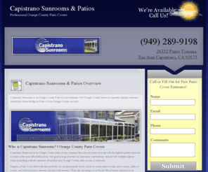 orangecountypatiocovers.net: Capistrano Sunrooms & Patios | Orange County Patio Covers | Orange County Sunroom | Patio Covers Orange County
Capistrano Sunrooms is an Orange County Patio Covers business. Our Orange County Sunroom expertise ensures customer satisfaction when hiring our Patio Covers Orange County services.