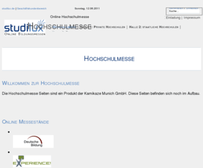 hochschulmesse.net: Uni, Abi, Studium, Studienkredit, Stipendium, studieren, Praktikum, studilux
Infos aus Studium, Schule Abi, Praktikum und Jobs für Studenten, Ratgeber für Studienkredit und Studienfinanzierung, Stellenangebote für Studenten und Hochschulabsolventen - Studium