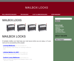 mailboxlockreview.com: Mailboxes You Can Lock - How to keep your mail dry, secure and safe
A lockable mailbox can help keep your mail secure when you are away, or if your mail can be accessed by other people .....