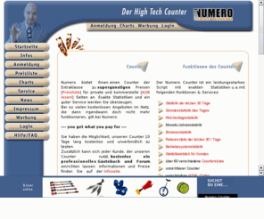 numero.net: Numero - Der High Tech Counter / www.numero.de
Numero bietet einen der  exaktesten, innovativsten Counter den Sie wohl derzeit im WWW finden koennen. Numero bietet Ihnen alles rund um Counter & Statistiken 