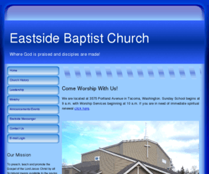 eastsidebaptistchurch65.org: Eastside Baptist Church
Eastside Baptist Church - where God is praised and disciples are made in Tacoma, Washington - Pastor Reverend Dr. Arthur C. Banks