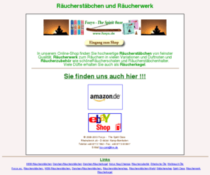 foxys.eu: Onlineshop für günstige Räucherstäbchen und Räucherkegel
Onlineshop für Räucherstäbchen und Räucherwerk