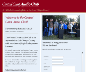 centralcoastaudioclub.com: Central Coast Audio Club | A Hi-Fi club for audiophiles in San Luis Obispo County
Central Coast Audio Club: A Hi-Fi club for audiophiles in San Luis Obispo County