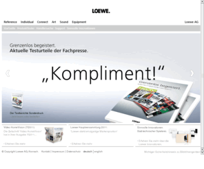 loewe.tv: Loewe Produkte
Erleben Sie die Vielfalt der Loewe Fernseher. Die Loewe Home-Entertainment-Systeme vereinen beste Technik mit erstklassigem Design und einfachster Bedienung. Loewe