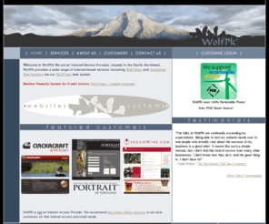 wolfpk.org: WolfPk Services from Palanuk and Associates, Inc. - Home
WolfPk provides a wide range of Internet-based services including Web Sites, Interactive Web Systems, and Custom Projects via our WolfTracs web system.